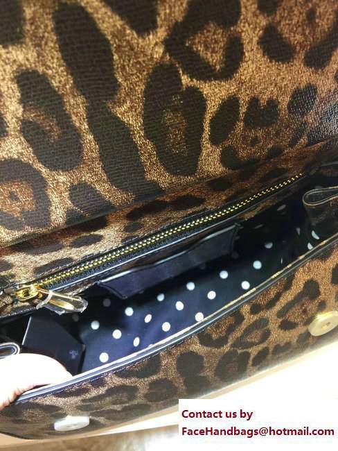 Dolce  &  Gabbana Crystal Logo Sicily Top Handle Bag Leopard 2017